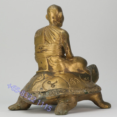 龙婆刘招財龟3寸底金身，龙婆刘87岁加持，佛历2532，高16cm