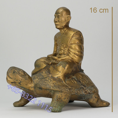LP Liew 87 Year old B.E.2532 Wealthy Tortoise Statue 16cm Wat...