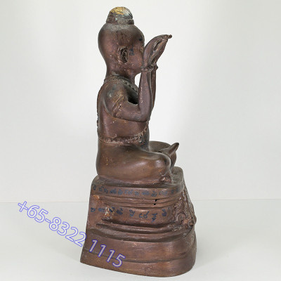 LP Yam 2536 KuManThong Statue Wat Sam Ngam, Bones, Handwritten Talisman
