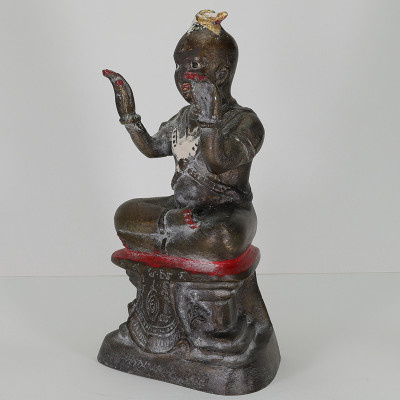 LP Yam 2536 KuManThong Statue Wat SamNgam, Bones, Handwritten Talisman