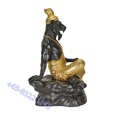 龙莆年 佛历2555 老虎 头 鲁士 贴金 金身 25cm 编号:728