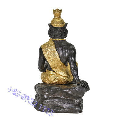 LP Nien Wat  B.E.2555 Tiger Head Phra Lersi Gold Pasted Statue 25cm S/n:728