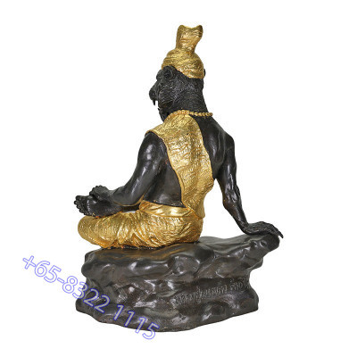 LP Nien Wat  B.E.2555 Tiger Head Phra Lersi Gold Pasted Statue 25cm S/n:728