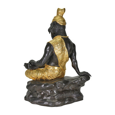 LP Nien Wat  B.E.2555 Tiger Head Phra Lersi Gold Pasted Statue 25cm S/n:728