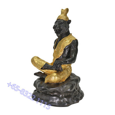 LP Nien Wat  B.E.2555 Tiger Head Phra Lersi Gold Pasted Statue 25cm S/n:728