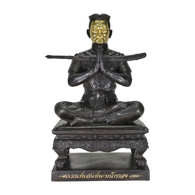 Ajahn Subin B.E.2567 Gold Face Phra KhunPean Statue 25cm S/n:81 Made 199pcs