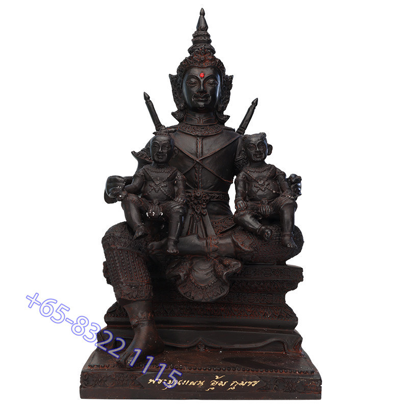 S/n:211 LP Key B.E.2556 Phra KhunPean, KuManThong KuManNee Statue 28cm