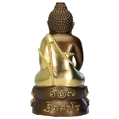 第一批 龙莆 Mee 107 岁, 药师佛 金身 22cm 佛历2562 作 299尊 编号:163 Wat PhongThong