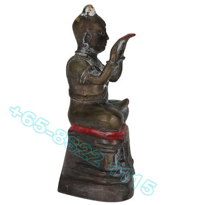 LP Yam 2536 KuManThong Statue Wat SamNgam, Bones, Handwritten Talisman