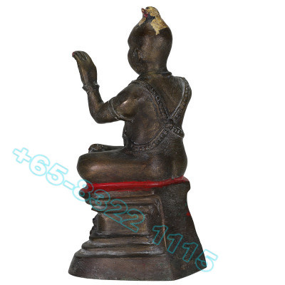 LP Yam 2536 KuManThong Statue Wat SamNgam, Bones, Handwritten Talisman