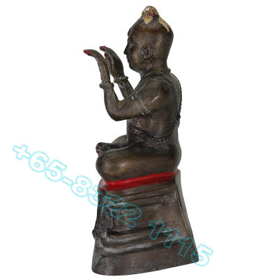 LP Yam 2536 KuManThong Statue Wat SamNgam, Bones, Handwritten Talisman