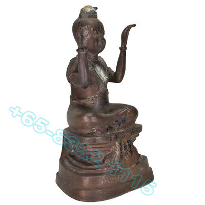 龙莆炎 佛历2536 古曼童 金身 Wat Sam Ngam, 骨头, 手写 护符