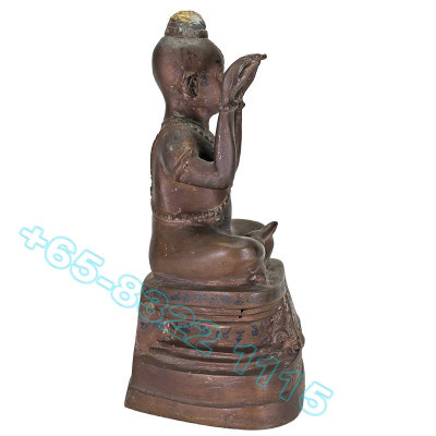 LP Yam B.E.2536 KuMan Statue Wat Sam Ngam, Bones, Handwritten Talisman