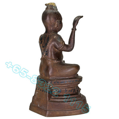 LP Yam B.E.2536 KuMan Statue Wat Sam Ngam, Bones, Handwritten Talisman