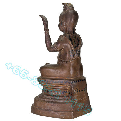 龙莆炎 佛历2536 古曼童 金身 Wat Sam Ngam, 骨头, 手写 护符