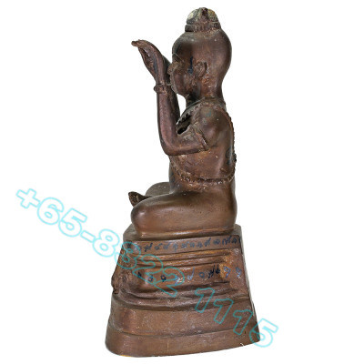 LP Yam B.E.2536 KuMan Statue Wat Sam Ngam, Bones, Handwritten Talisman
