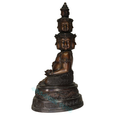 LP ThongDam 9 Face Buddha Statue 31cm B.E.2565 S/n:216 Made 599pcs