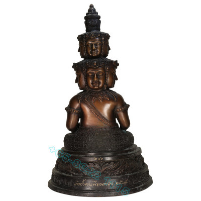 LP ThongDam 9 Face Buddha Statue 31cm B.E.2565 S/n:216 Made 599pcs