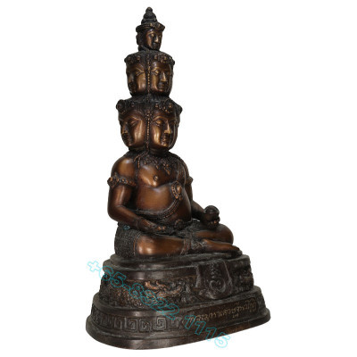 LP ThongDam 9 Face Buddha Statue 31cm B.E.2565 S/n:216 Made 599pcs