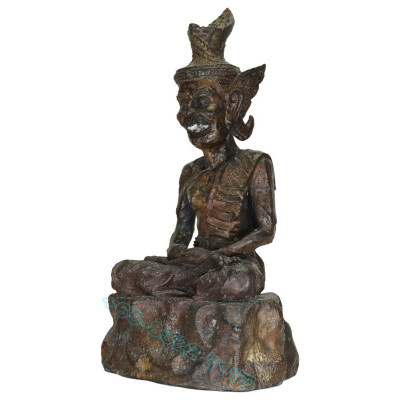 LP Kalong B.E.2551 Phra Lersi SerMing Prai Statue Height 26cm, Wat KhaoLam Made 999 pcs