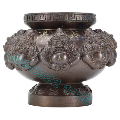9 Famous Monks Chanted LP Nu-Inn 2557 Phra Rahu Joss Stick Burner, Height 11.5cm (S)