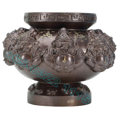 9 Famous Monks Chanted LP Nu-Inn 2557 Phra Rahu Joss Stick Burner, Height 11.5cm (S)