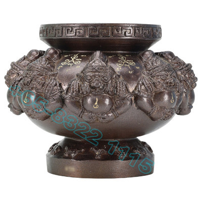 9 Famous Monks Chanted LP Nu-Inn 2557 Phra Rahu Joss Stick Burner, Height 11.5cm (S)