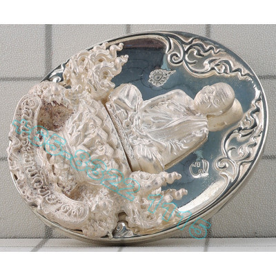 Silver LP Koon B.E2556 Wat BanRai Pure Silver 3.2cm S/n:161