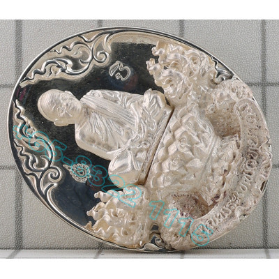Silver LP Koon B.E2556 Wat BanRai Pure Silver 3.2cm S/n:161