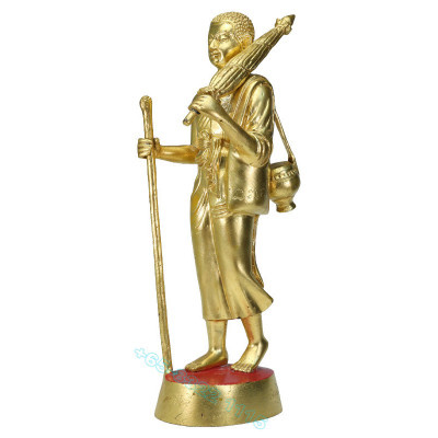 LP Pae B.E.2539 Phra Sivali Real Gold Leaf Pasted Statue 27cm