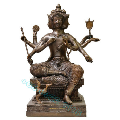 Wat Phikun Thong B.E.2565 PhraProm Brass Statue 49cm