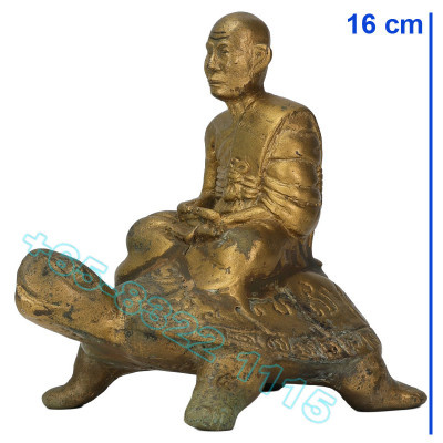 龙莆 刘 87 岁 佛历2532 招财 龟 金身 16cm Wat RaiTangThong