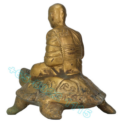 龙莆 刘 87 岁 佛历2532 招财 龟 金身 16cm Wat RaiTangThong