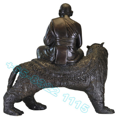 LP Pern & Tiger Statue 18cm Wat BangPhra B.E.2553