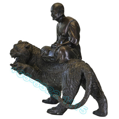 LP Pern & Tiger Statue 18cm Wat BangPhra B.E.2553