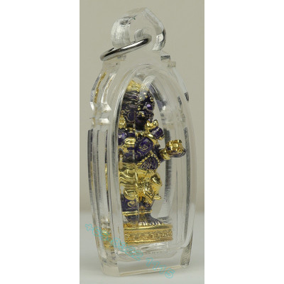 KB BoonYang B.E.2567 SiHuHaTa Bronze Plated Gold Blue 3.2cm