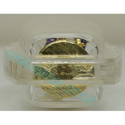 KB BoonYang B.E.2567 SiHuHaTa Bronze Plated Gold Blue 3.2cm