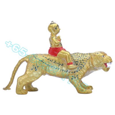 LP Yam B.E.2552 KuManThong Seat Tiger Statue Made 700 pcs S/n:339  Wat Sam Ngam