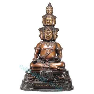 龙莆 ThongDam 9 脸 佛 金身 31cm 佛历2565 编号:219 作 599 尊
